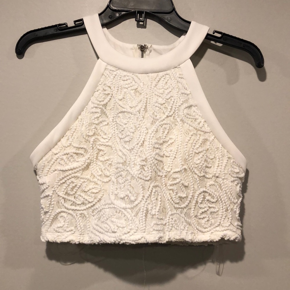 white crop top